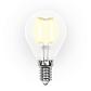 Лампа светодиодная филаментная Uniel E14 6W 3000K матовая LED-G45-6W/WW/E14/FR PLS02WH UL-00000303 - фото №1