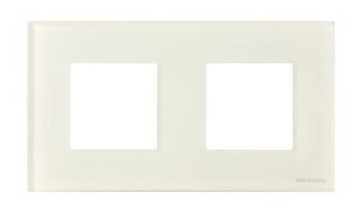 Рамка 2-постовая ABB Zenit стекло белое 2CLA227200N3001