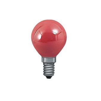 Лампа накаливания Е14 25W шар красный 40121