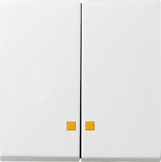 Лицевая панель Gira System 55 выключателя двухклавишного с подсветкой чисто-белый шелковисто-матовый 063127
