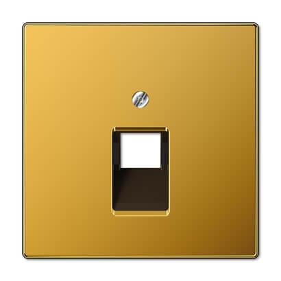Накладка 1-ой наклонной телефонной/компьютерной розетки Jung LS 990 золото LS969-1UAGGO