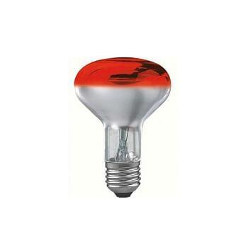 Лампа накаливания рефлекторная R80 Е27 60W красная 25061