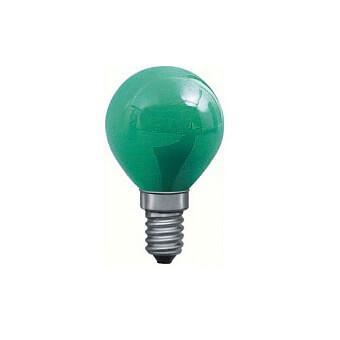 Лампа накаливания Е14 25W шар зеленый 40123