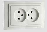 Розетка 2К двойная Mono Electric Larissa 16A 250V винтовое подключение белый 103-191905-121