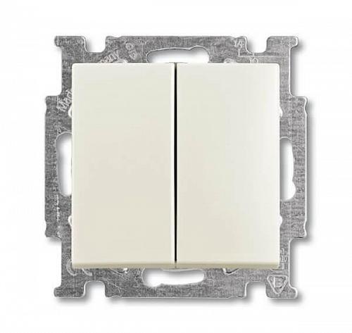Выключатель двухклавишный ABB Basic55 10A 250V слоновая кость 2CKA001012A2148