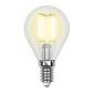 Лампа светодиодная филаментная Uniel E14 7,5W 3000K прозрачная LED-G45-7,5W/WW/E14/CL GLA01TR UL-00003250 - фото №1