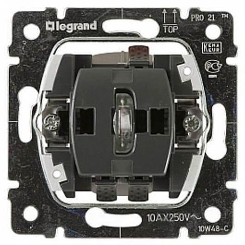 Выключатель одноклавишный 2-полюсный Legrand Galea Life 10A 250V с подсветкой 775822