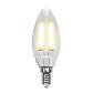 Лампа светодиодная филаментная Uniel E14 6W 3000K прозрачная LED-C35-6W/WW/E14/CL GLA01TR UL-00002196 - фото №1