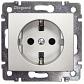 Розетка 2К+3 Legrand Valena 16A 250V с/з со шторками безвинтовой зажим алюминий 770211 - фото №1