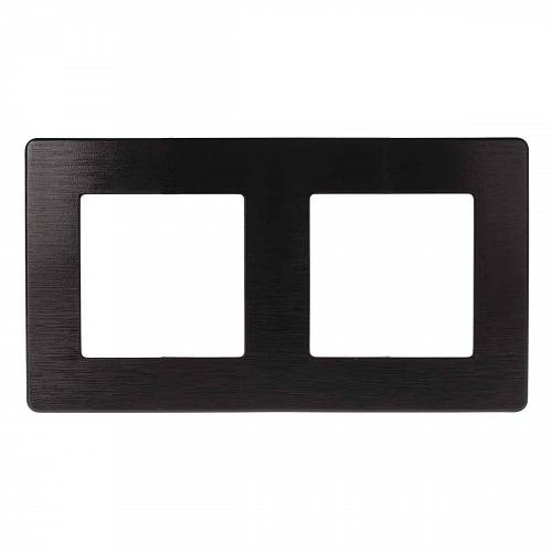 Рамка 2-постовая ЭРА 12 сатин черный 12-5102-06 Б0052514