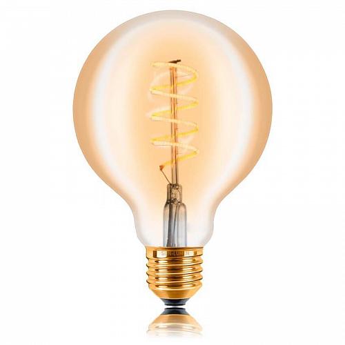 Лампа светодиодная филаментная диммируемая E27 4W 2200K золотой 056-984
