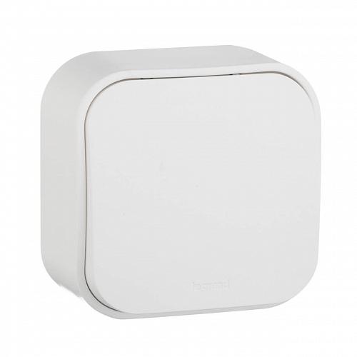 Выключатель одноклавишный кнопочный Legrand Quteo 6A 250V белый 782205