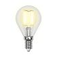 Лампа светодиодная филаментная Uniel E14 5W 3000K прозрачная LED-G45-5W/WW/E14/CL/MB GLM10TR UL-00002369 - фото №1