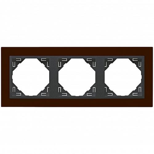 Рамка 3-постовая Efapel Logus 90 Animato темно-красный/серый 90930 TBS