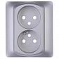 Лицевая панель Legrand Galea Life розетки 2х2К французский стандарт алюминий 771335 - фото №1