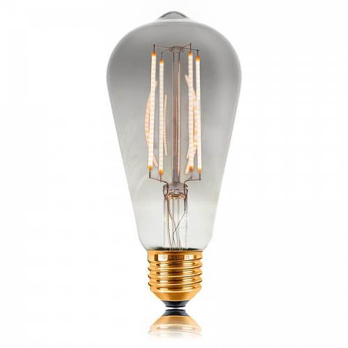 Лампа светодиодная филаментная E27 4W 2200K дымчатая 057-295