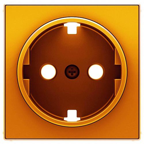 Лицевая панель ABB Sky розетки Schuko с/з оранжевый 2CLA858890A1001