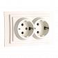 Розетка 2К+З двойная Mono Electric Larissa 16A 250V винтовое подключение слоновая кость 103-010104-120 - фото №1