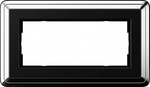 Рамка 2-модульная Gira ClassiX хром/черный 1002642