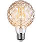 Лампа светодиодная филаментная REV VINTAGE GOLD G95 E27 5W 2200K DECO Premium теплый свет груша 32448 5 - фото №2