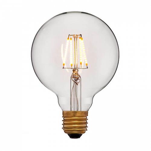 Лампа светодиодная филаментная диммируемая E27 4W 1800K прозрачная 056-779