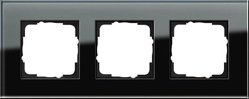 Рамка 3-постовая Gira Esprit черное стекло 021305
