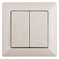 Выключатель двухклавишный ЭРА Intro Solo 10A 250V слоновая кость 4-104-02 Б0043285 - фото №1