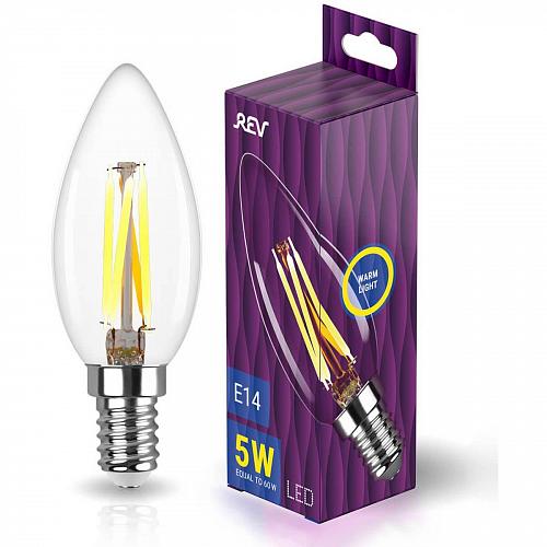 Лампа светодиодная филаментная REV С37 E14 5W 2700K DECO Premium теплый свет свеча 32359 4
