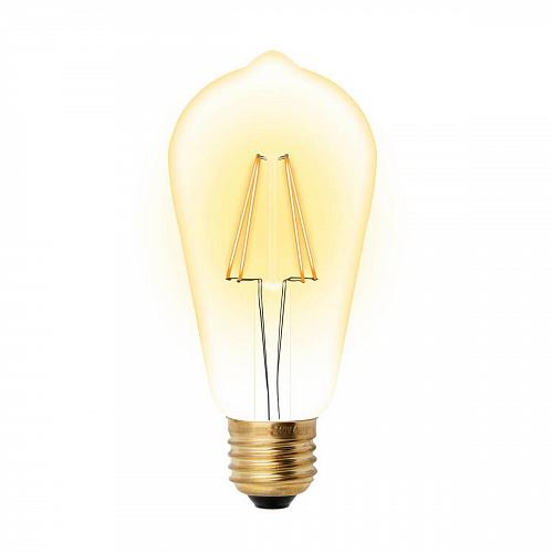Лампа светодиодная филаментная Uniel E27 5W 2250K прозрачная LED-ST64-5W/GOLDEN/E27 GLV22GO UL-00002360