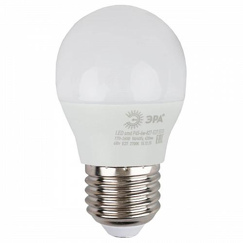 Лампа светодиодная ЭРА E27 6W 4000K матовая ECO LED P45-6W-840-E27 Б0019074