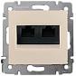 Розетка компьютерная 2хRJ45 Legrand Valena 6 кат FTP на винтах слоновая кость 774133 - фото №1