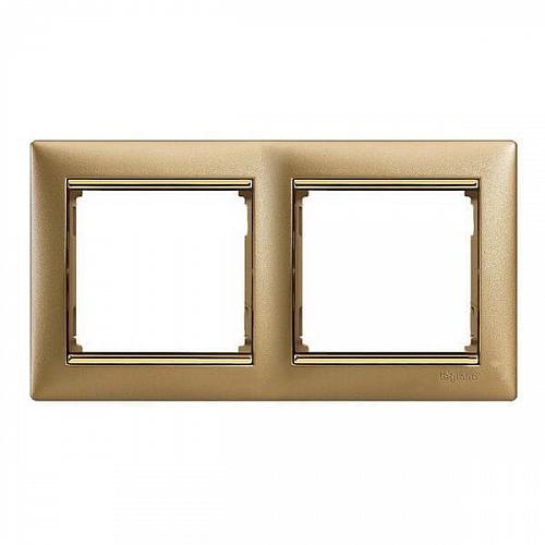 Рамка 2-постовая Legrand Valena матовое золото 770302