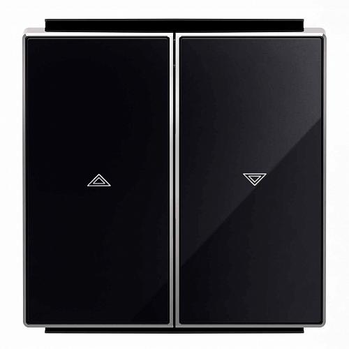Лицевая панель ABB Sky выключателя жалюзи стекло чёрное 2CLA854400A2501