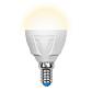 Лампа светодиодная Uniel E14 7W 3000K матовая LED-G45 7W/WW/E14/FR PLP01WH UL-00002419 - фото №1