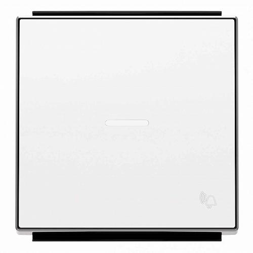 Лицевая панель ABB Sky выключателя одноклавишного с подсветкой Звонок альпийский белый 2CLA850430A1101