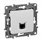 Розетка компьютерная RJ45 Legrand Etika 5 кат UTP белая 672241 - фото №1
