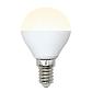 Лампа светодиодная Uniel E14 6W 3000K матовая LED-G45-6W/WW/E14/FR/MB PLM11WH UL-00002375 - фото №1