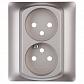 Лицевая панель Legrand Galea Life розетки 2х2К французский стандарт титановая 771435 - фото №1