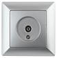 Розетка TV ЭРА Intro Solo серебро 4-301-03 Б0043370 - фото №1