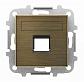 Лицевая панель ABB Sky розетки RJ12/RJ45 со шторками полем для надписи античная латунь 2CLA851810A1201 - фото №1