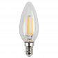 Лампа светодиодная филаментная ЭРА E14 5W 4000K прозрачная F-LED B35-5W-840-E14 Б0019003 - фото №1