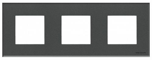 Рамка 3-постовая ABB Zenit стекло графит 2CLA227300N3801