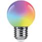 Лампа светодиодная Feron E27 1W RGB матовая LB-37 38126 - фото №1