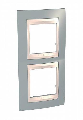 Рамка 2-постовая вертикальная Schneider Electric Unica Хамелеон MGU6.004V.565