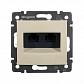 Розетка компьютерная 2хRJ45 Legrand Valena 5e кат UTP на винтах слоновая кость 774139 - фото №1