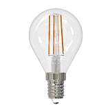 Лампа светодиодная филаментная Uniel E14 9W 3000K прозрачная LED-G45-9W/3000K/E14/CL PLS02WH UL-00005172