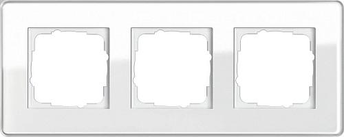 Рамка 3-постовая Gira Esprit C белое стекло 0213512