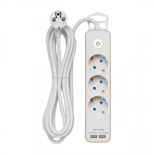 Удлинитель Duwi 2хUSB 3гн 3м с/з 32066 1