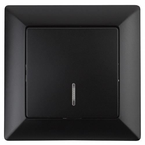 Выключатель одноклавишный ЭРА Intro Solo 10A 250V с подсветкой антрацит 4-102-05 Б0043274