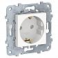 Розетка Schneider Electric Unica New б/з со шторками 16A 250V NU503718 - фото №1